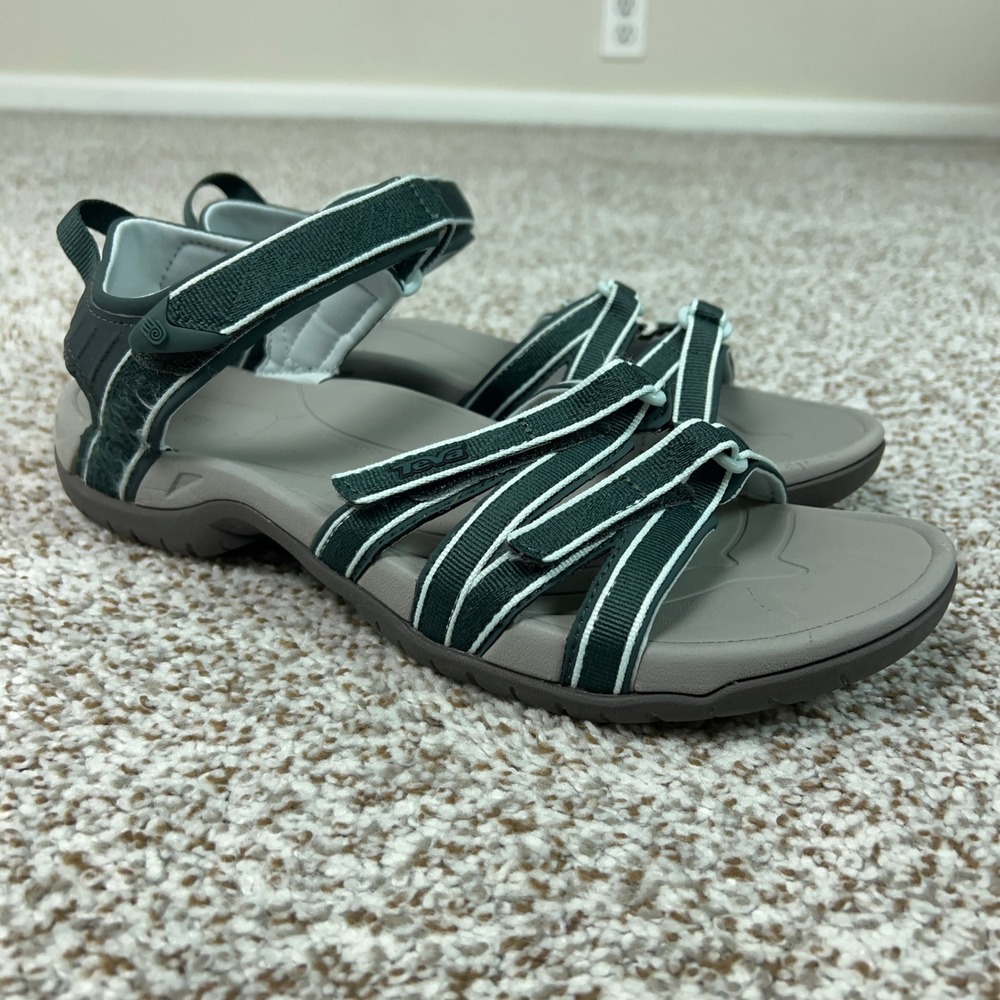 Teva Sandals Women 11 Green Hiking Strappy Comfortable Walking Tirra Sport Short